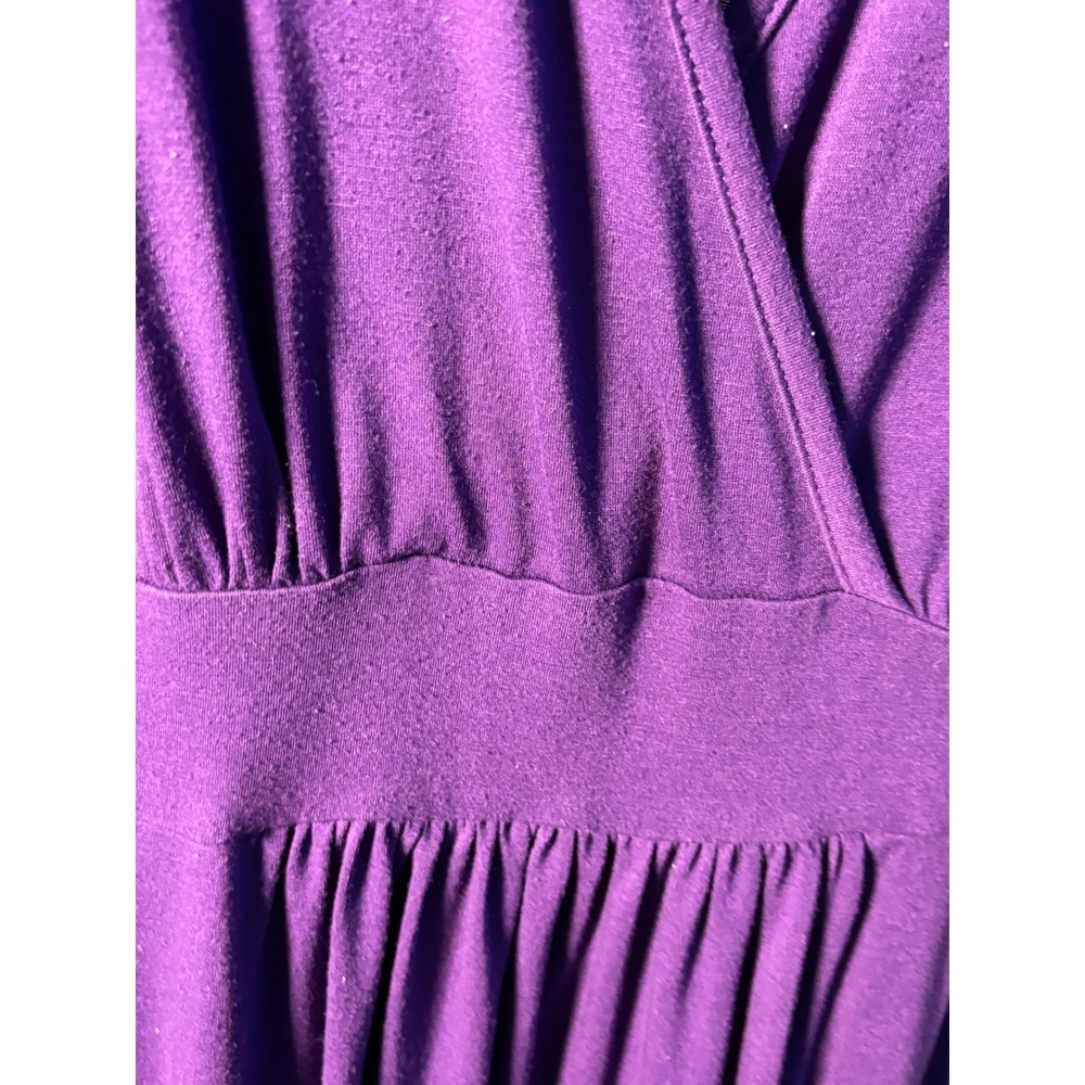 Woosea Purple Wrap V-Neck Empire Waist Sleeveless Maxi Dress Gown